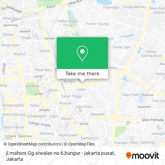 jl.mahoni Gg.siwalan no.6,bungur - jakarta pusat map