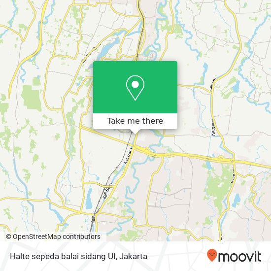 Halte sepeda balai sidang UI map