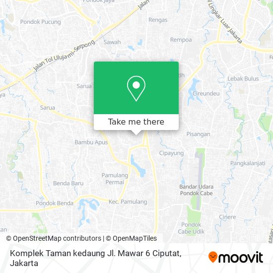 Komplek Taman kedaung Jl. Mawar 6 Ciputat map