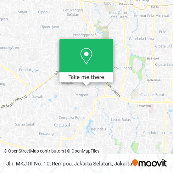 Jln. MKJ III No. 10, Rempoa, Jakarta Selatan. map