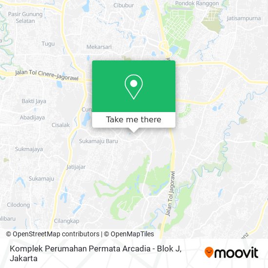Komplek Perumahan Permata Arcadia - Blok J map