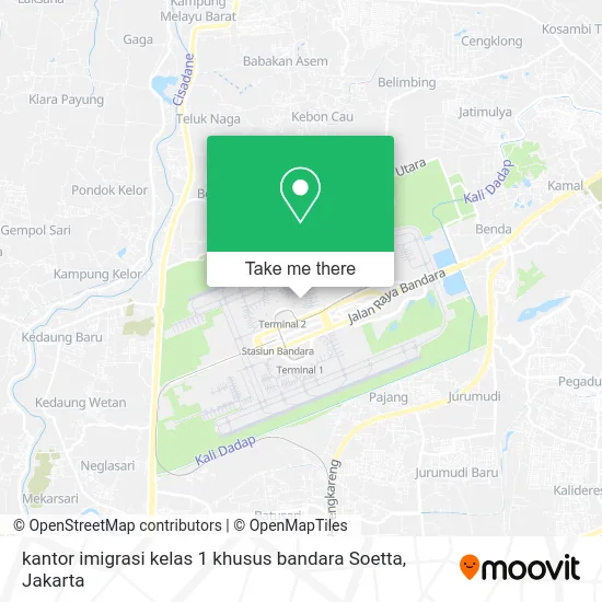kantor imigrasi kelas 1 khusus bandara Soetta map