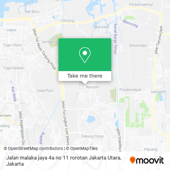 Jalan malaka jaya 4a no 11 rorotan Jakarta Utara map