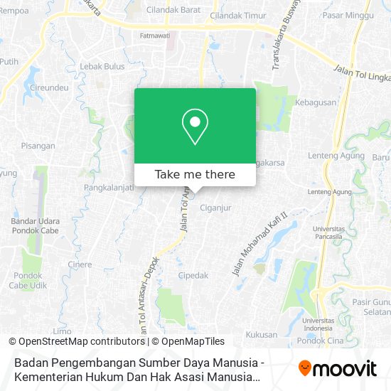 Badan Pengembangan Sumber Daya Manusia - Kementerian Hukum Dan Hak Asasi Manusia Republik Indonesia map