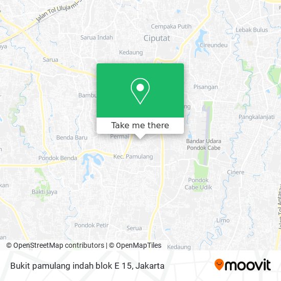 Bukit pamulang indah blok E 15 map