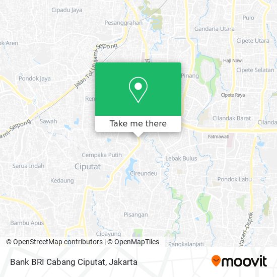 Bank BRI Cabang Ciputat map