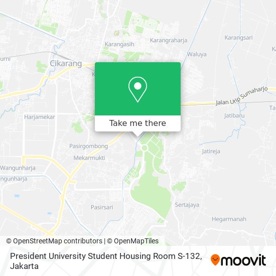 President University Student Housing Room S-132 map