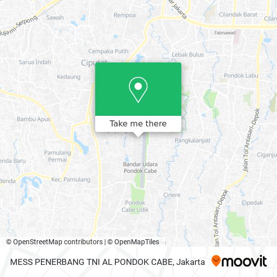 MESS PENERBANG TNI AL PONDOK CABE map