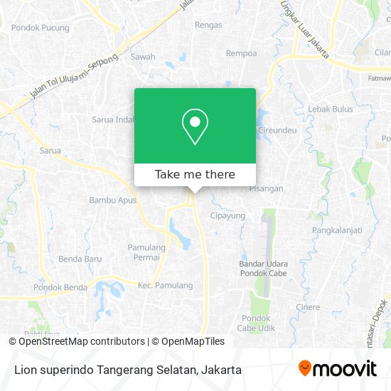Lion superindo Tangerang Selatan map