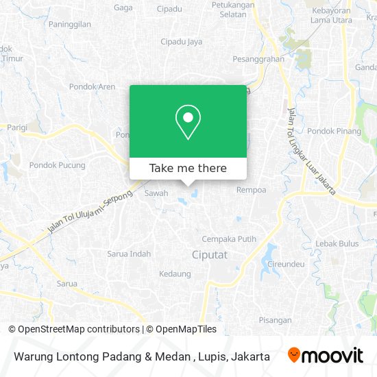 Warung Lontong Padang & Medan , Lupis map