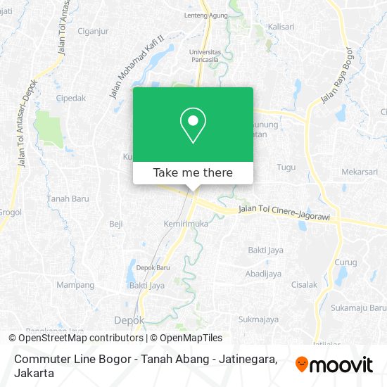 Commuter Line Bogor - Tanah Abang - Jatinegara map