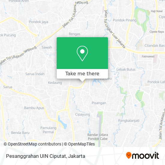 Pesanggrahan UIN Ciputat map