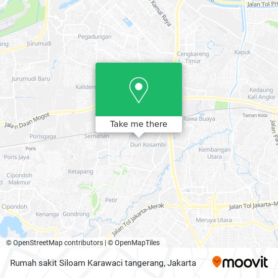 Rumah sakit Siloam Karawaci tangerang map