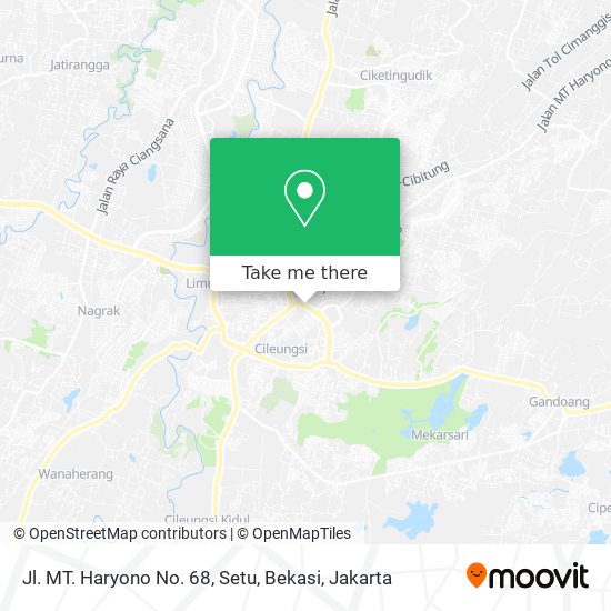 Jl. MT. Haryono No. 68, Setu, Bekasi map
