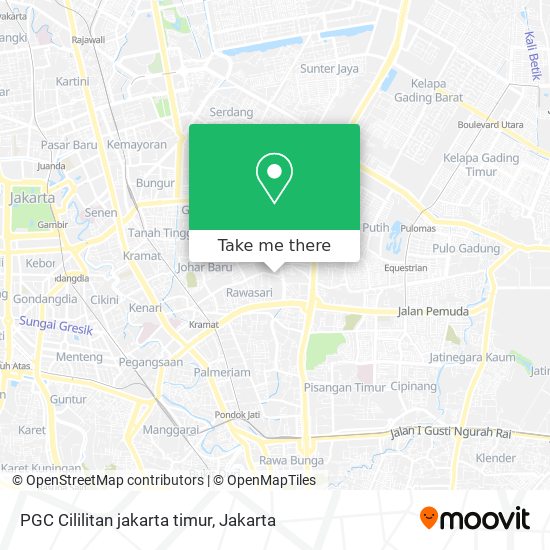 PGC Cililitan jakarta timur map