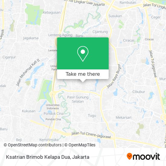 Ksatrian Brimob Kelapa Dua map