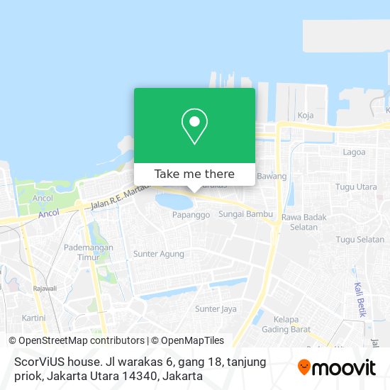 ScorViUS house. Jl warakas 6, gang 18, tanjung priok, Jakarta Utara 14340 map