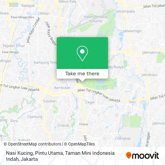 Nasi Kucing, Pintu Utama, Taman Mini Indonesia Indah map