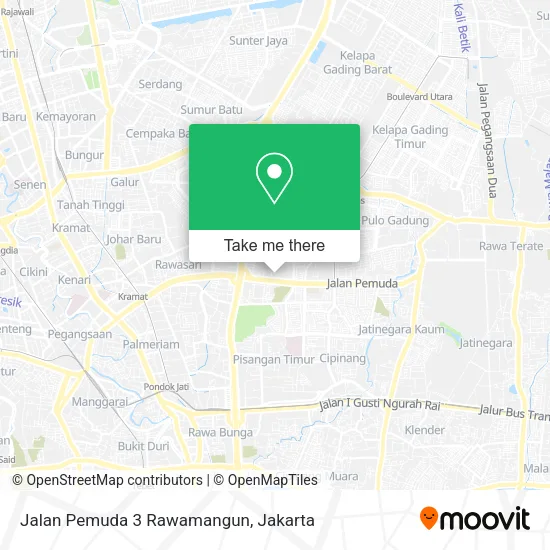Jalan Pemuda 3 Rawamangun map