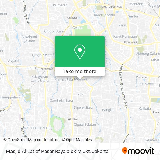 Masjid Al Latief Pasar Raya blok M Jkt map