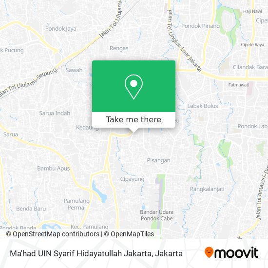 Ma'had UIN Syarif Hidayatullah Jakarta map