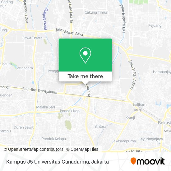 Kampus J5 Universitas Gunadarma map