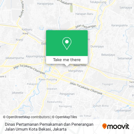 Dinas Pertamanan Pemakaman dan Penerangan Jalan Umum Kota Bekasi map