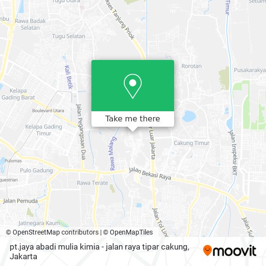 pt.jaya abadi mulia kimia - jalan raya tipar cakung map