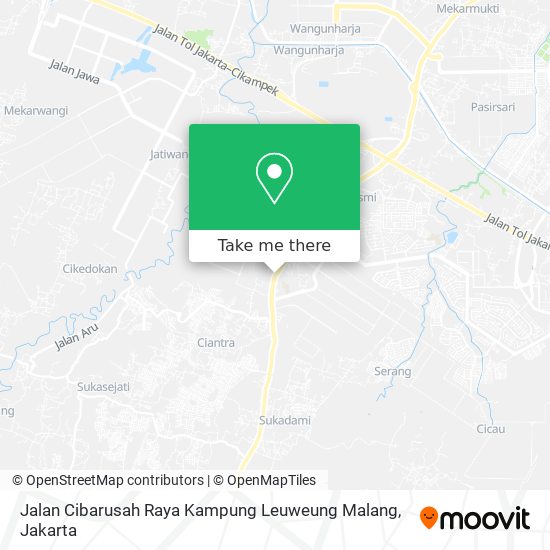 Jalan Cibarusah Raya Kampung Leuweung Malang map