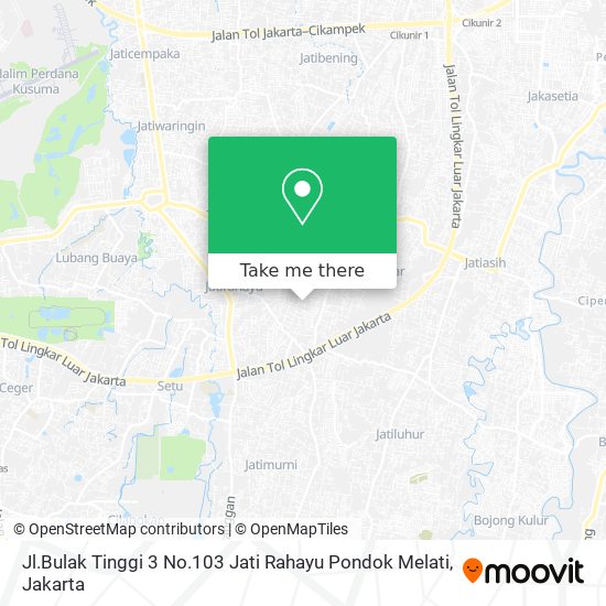 Jl.Bulak Tinggi 3 No.103 Jati Rahayu Pondok Melati map