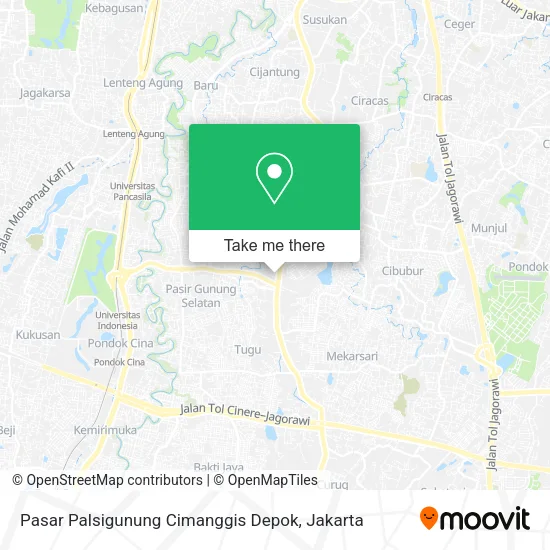 Pasar Palsigunung Cimanggis Depok map