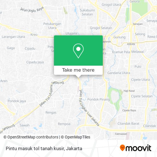 Pintu masuk tol tanah kusir map