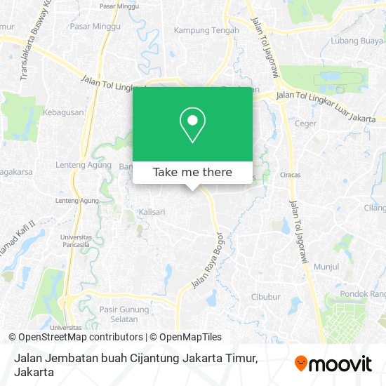 Jalan Jembatan buah Cijantung Jakarta Timur map