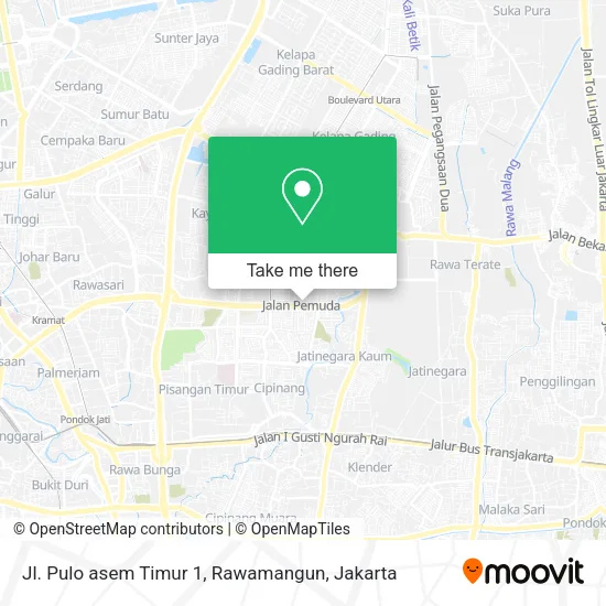 Jl. Pulo asem Timur 1, Rawamangun map