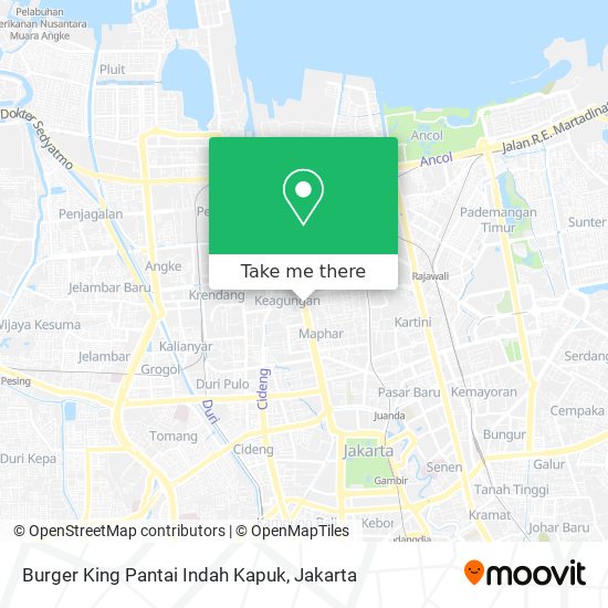 Burger King Pantai Indah Kapuk map