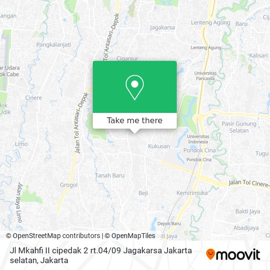 Jl Mkahfi II cipedak 2 rt.04 / 09 Jagakarsa Jakarta selatan map