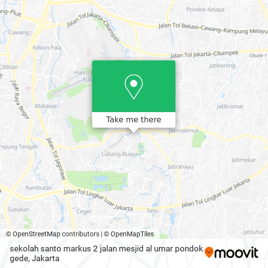 sekolah santo markus 2 jalan mesjid al umar pondok gede map