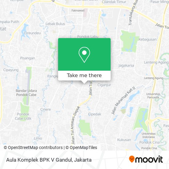 Aula Komplek BPK V Gandul map