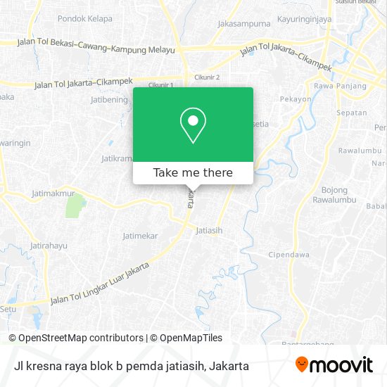 Jl kresna raya blok b pemda jatiasih map