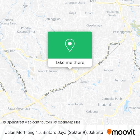 Jalan Mertilang 15, Bintaro Jaya (Sektor 9) map