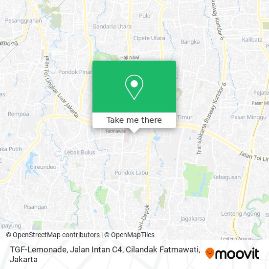 TGF-Lemonade, Jalan Intan C4, Cilandak Fatmawati map