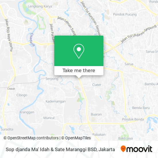 Sop djanda Ma' Idah & Sate Maranggi BSD map