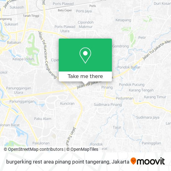 burgerking rest area pinang point tangerang map