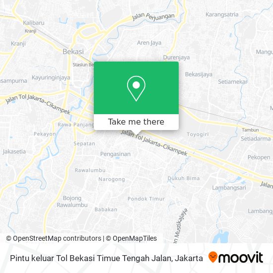 Pintu keluar Tol Bekasi Timue Tengah Jalan map