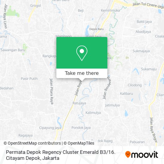 Permata Depok Regency Cluster Emerald B3 / 16. Citayam Depok map