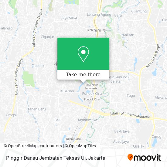 Pinggir Danau Jembatan Teksas UI map