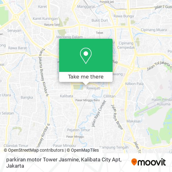 parkiran motor Tower Jasmine, Kalibata City Apt map