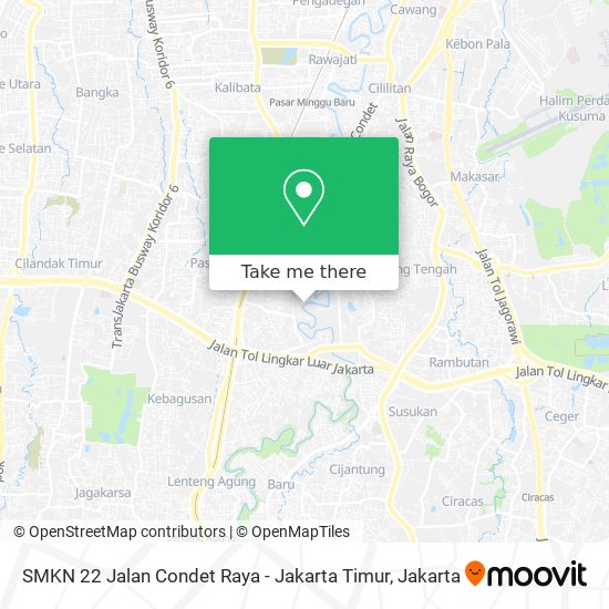 SMKN 22 Jalan Condet Raya - Jakarta Timur map