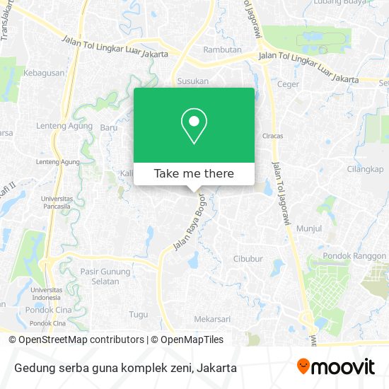 Gedung serba guna komplek zeni map