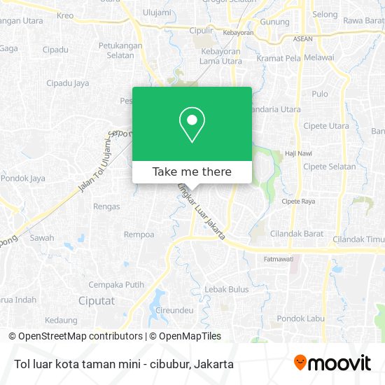 Tol luar kota taman mini - cibubur map